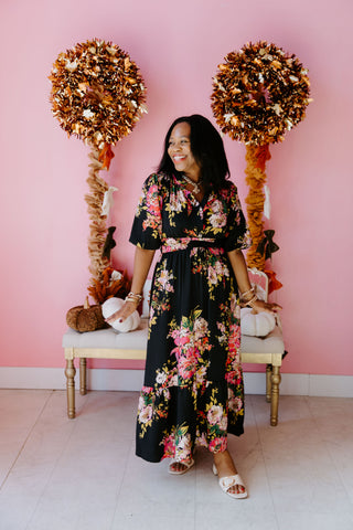 Blush Blossoms Midi Dress