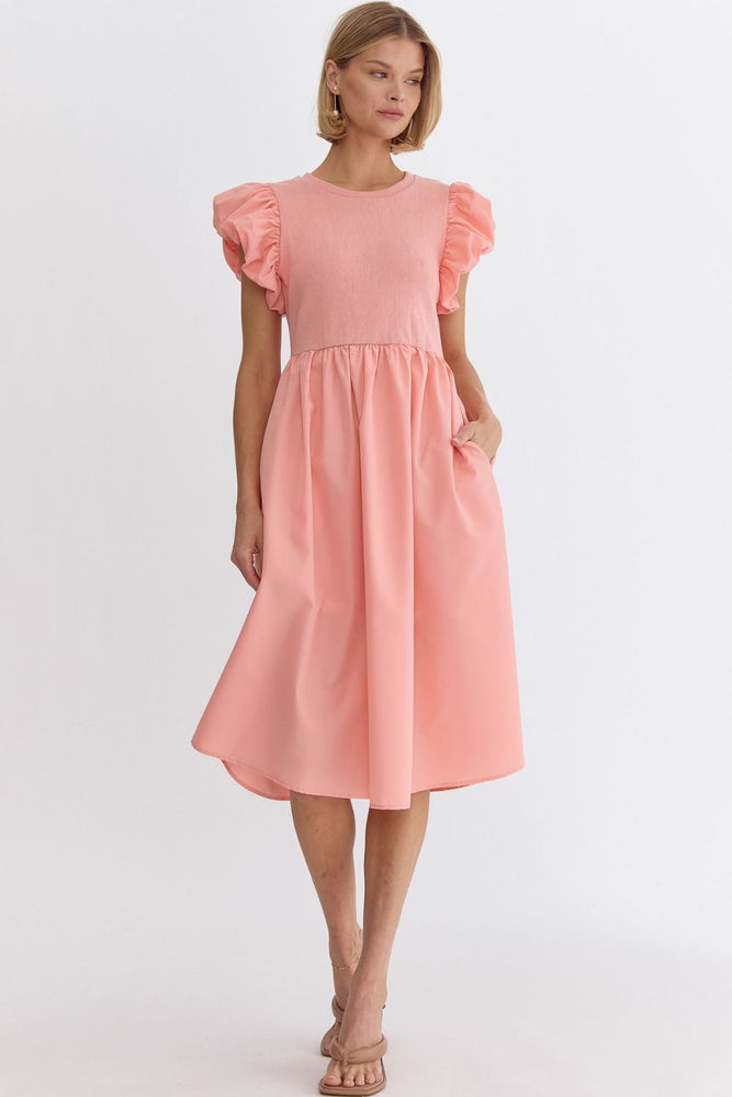 Perfectly Peach Midi Dress