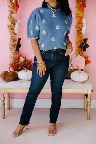 High Rise Skinny Ankle Denim