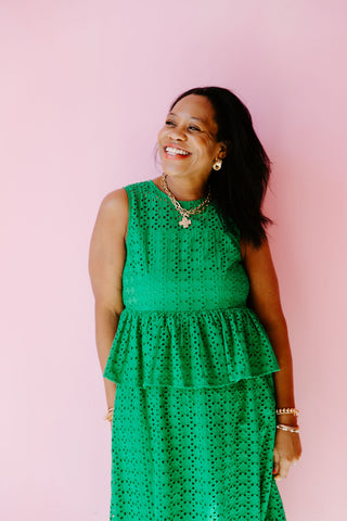 Sleek Emerald Midi Dress