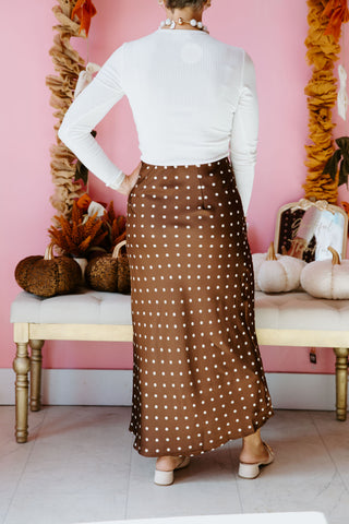 Chic In Dots Midi Skirt