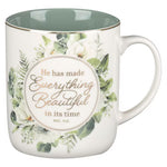 Green Floral Everything Beautiful Mug