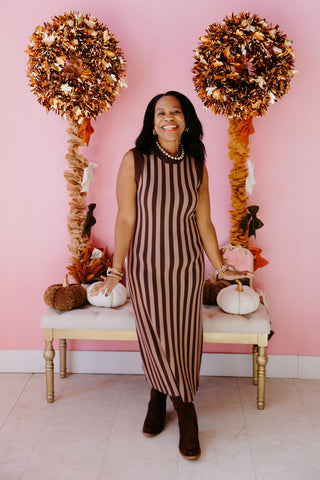 Chestnut Chic Midi Dress