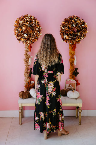 Blush Blossoms Midi Dress