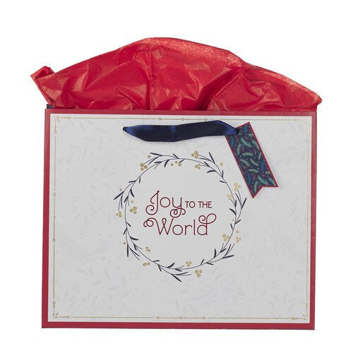 Joy to the World White Gift Bag