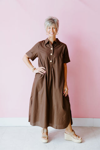 Golden Grace Midi Dress
