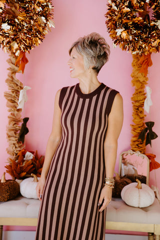 Chestnut Chic Midi Dress