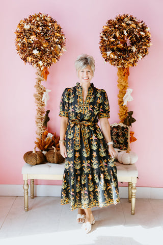 Fall Blossoms Midi Dress
