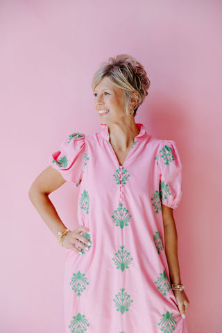 Dreaming Of Pink Midi Dress
