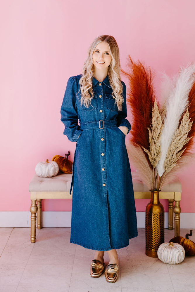 Chic In Denim Midi Dress