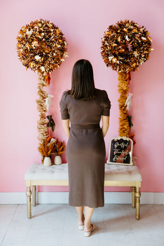 Chestnut Chic Midi Dress