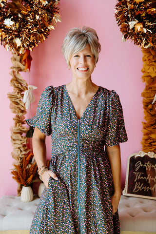 Evergreen Chic Midi Dress