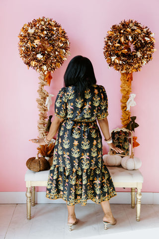 Fall Blossoms Midi Dress