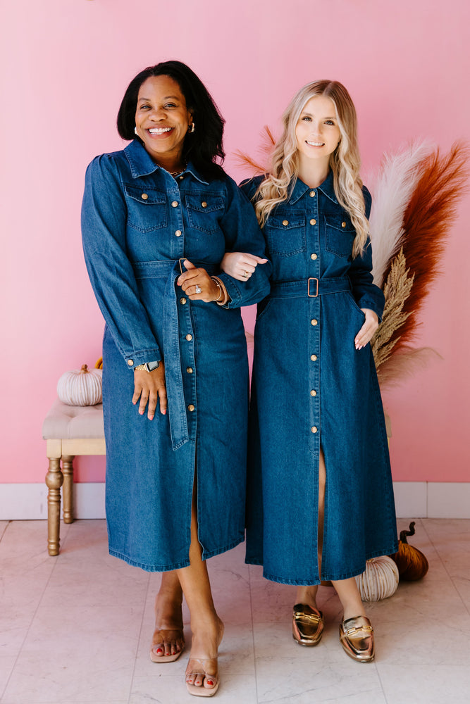Chic In Denim Midi Dress