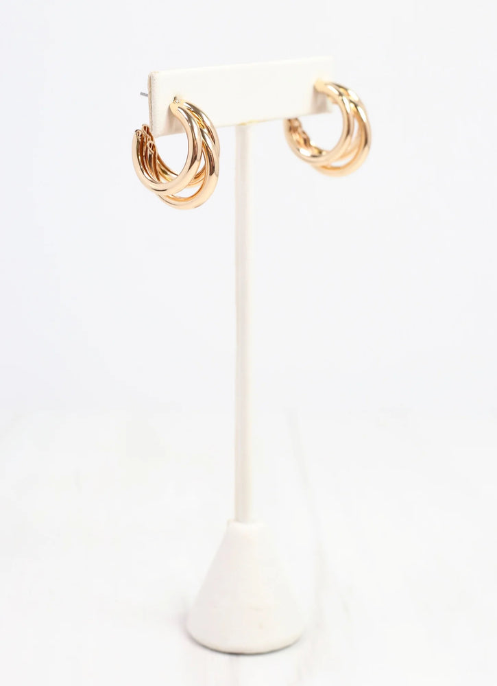 Ruby Triple Hoop Earring