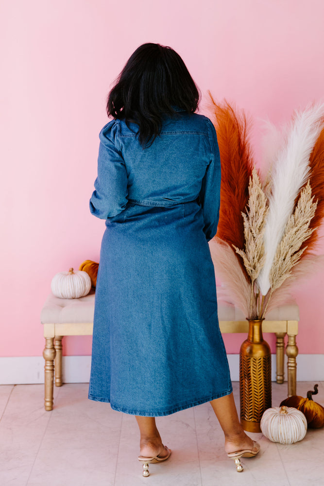 Chic In Denim Midi Dress