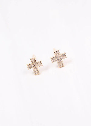 Johnnie CZ Cross Stud Earring