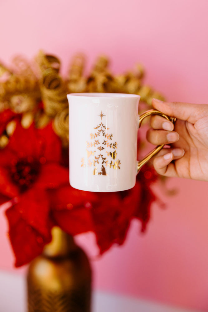 Gold Christmas Tree Mug