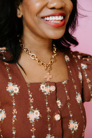 Athena Toggle Cross Necklace