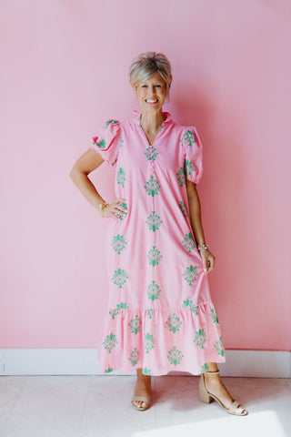 Dreaming Of Pink Midi Dress