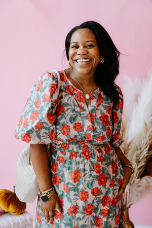Vintage Rose Midi Dress
