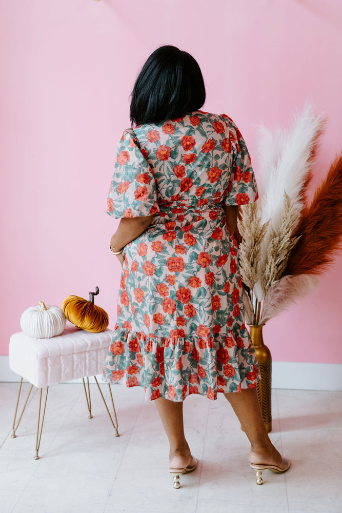 Vintage Rose Midi Dress