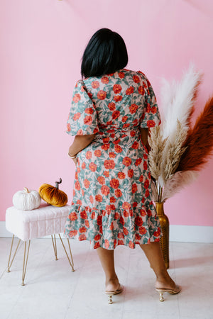 Vintage Rose Midi Dress