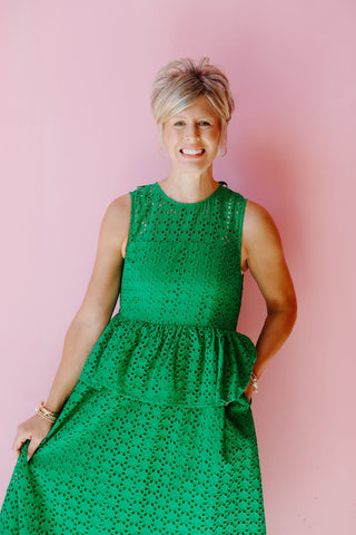 Sleek Emerald Midi Dress