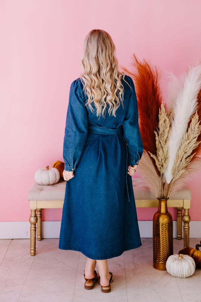 Chic In Denim Midi Dress