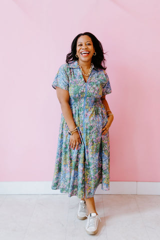 Midnight Garden Midi Dress