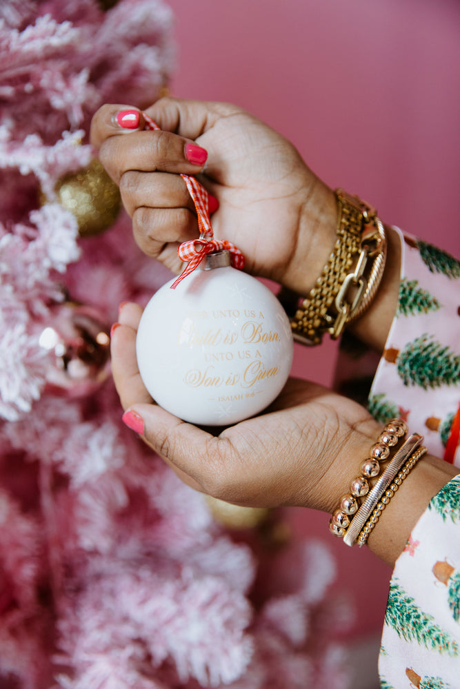 A Child is Born Christmas Ornament
