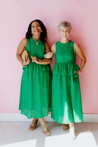 Sleek Emerald Midi Dress
