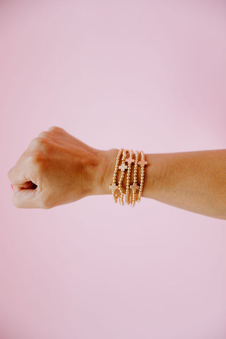 Gold Cross Beaded Bracelet