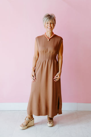 Mocha Chic Midi Dress