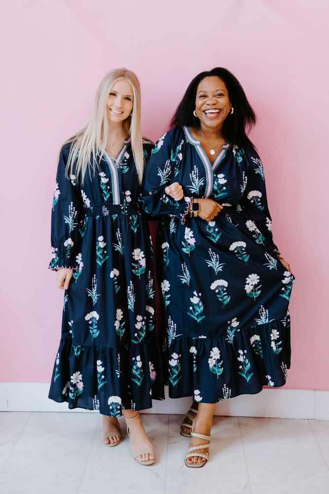 Midnight Bloom Midi Dress