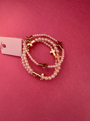 Cross Pearl Bracelet