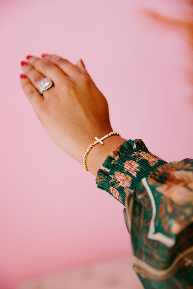Cross Beaded Bracelet