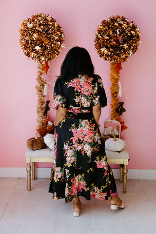 Blush Blossoms Midi Dress