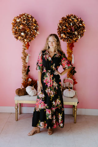 Blush Blossoms Midi Dress