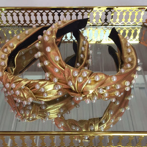 Golden Pearls Headband