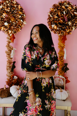 Blush Blossoms Midi Dress