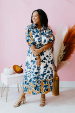 Blossom In Blue Midi Dress