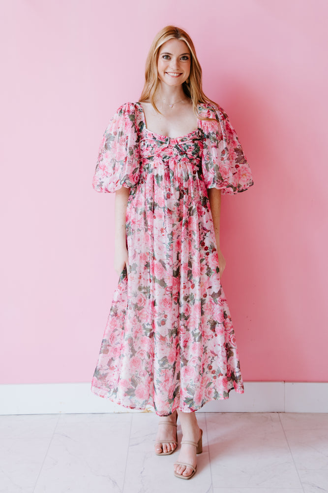 Garden Glamour Midi Dress