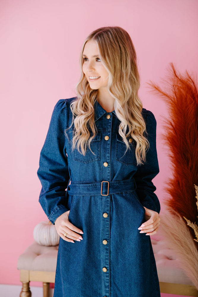 Chic In Denim Midi Dress