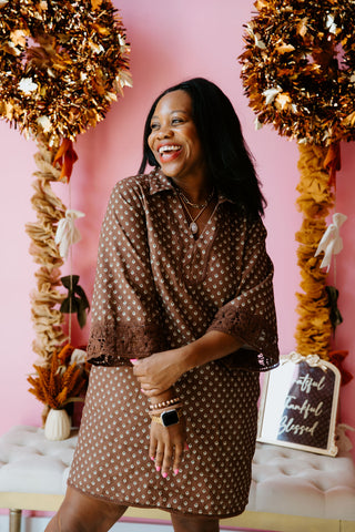 Laced in Mocha Dress