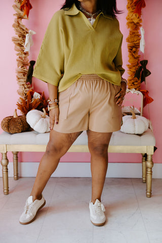 Sleek Leather Shorts