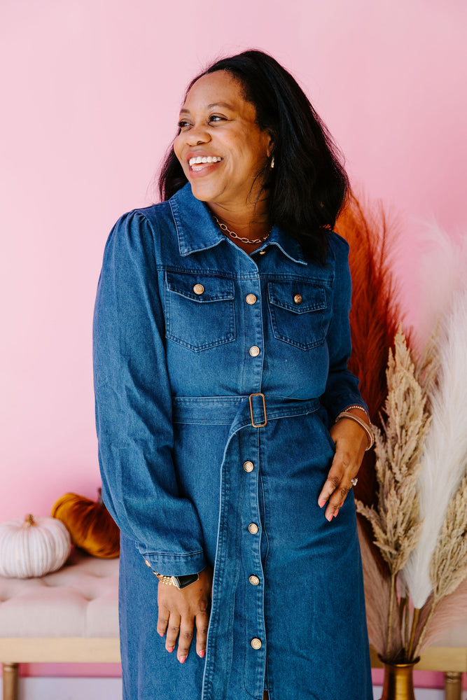 Chic In Denim Midi Dress