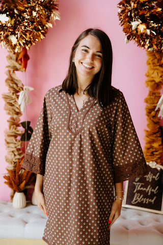 Laced in Mocha Dress