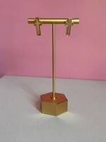 The Brushed Gold Cross Earrings